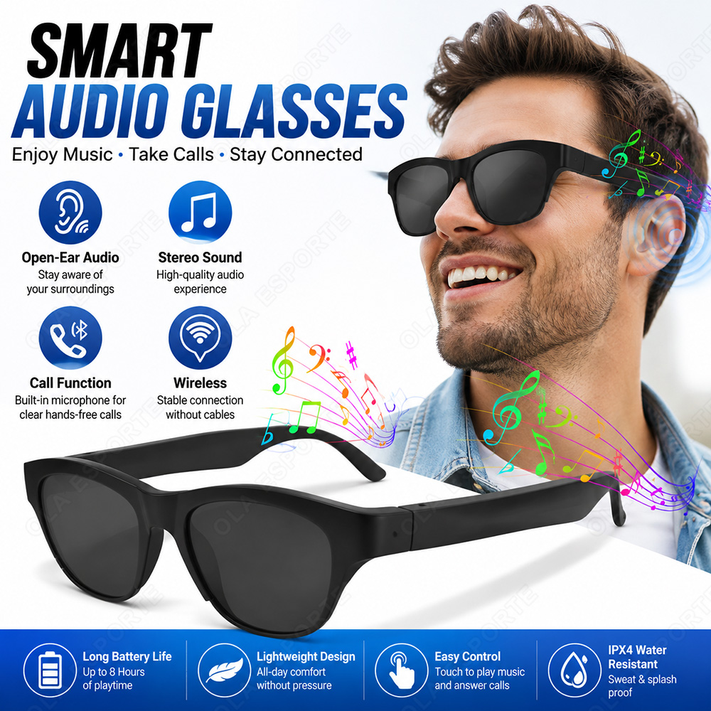 Audio Music Arabic - Smart Audio Glasses Bluetooth 5.3 Touch