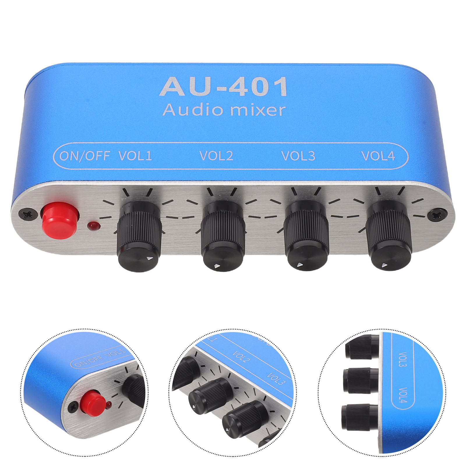 Portable Amplifier Mini - 4 Channel Audio Mixer Compact Stereo