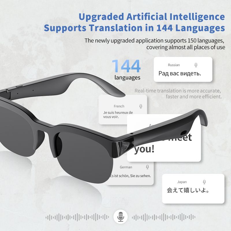 Audio Music To Video Ai - Smart AI Audio Glasses, Wireless Bluetooth