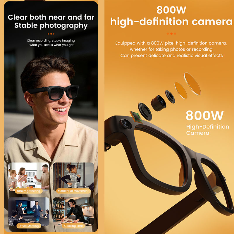 Smart Glasses 800W HD Camera A - Audio Music Recognition review and price