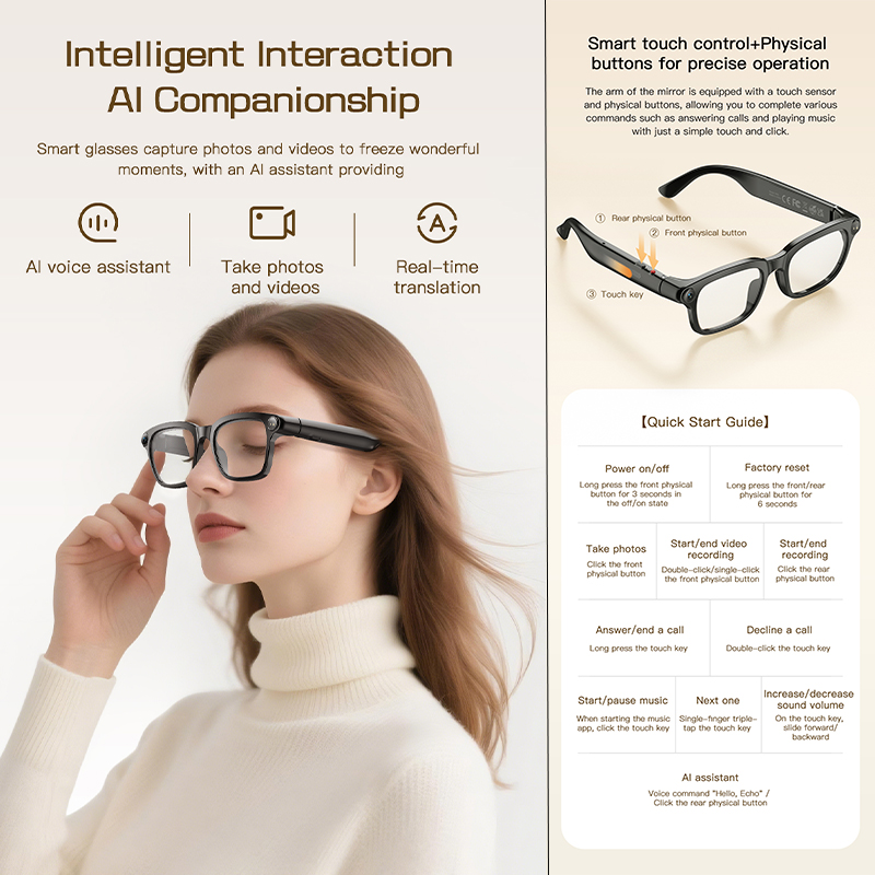 New AI Smart Glasses 800W HD C - Audio Music To Video Ai review and price