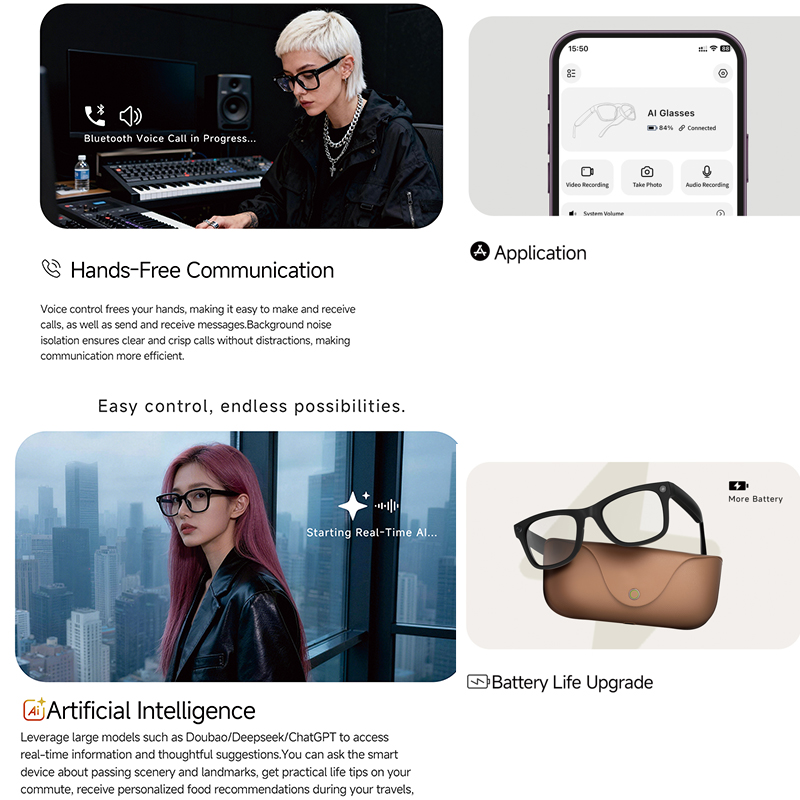 2026 AI smart Glasses HD 800W  - Audio Music Arabic review and price