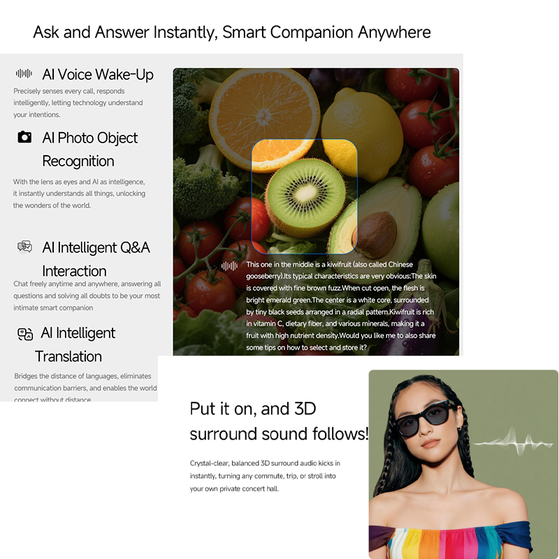 2026 AI smart Glasses HD 800W  - Audio Music Arabic review and price