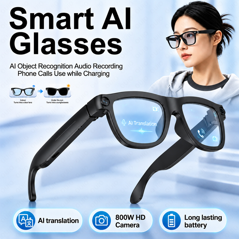Smart Al Glasses 800W HD Camer - Audio Music Recognition review and price