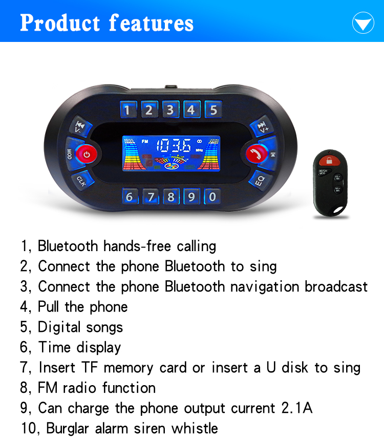MT730 Motorcycle Bluetooth Spe - Audio Music Player review and price