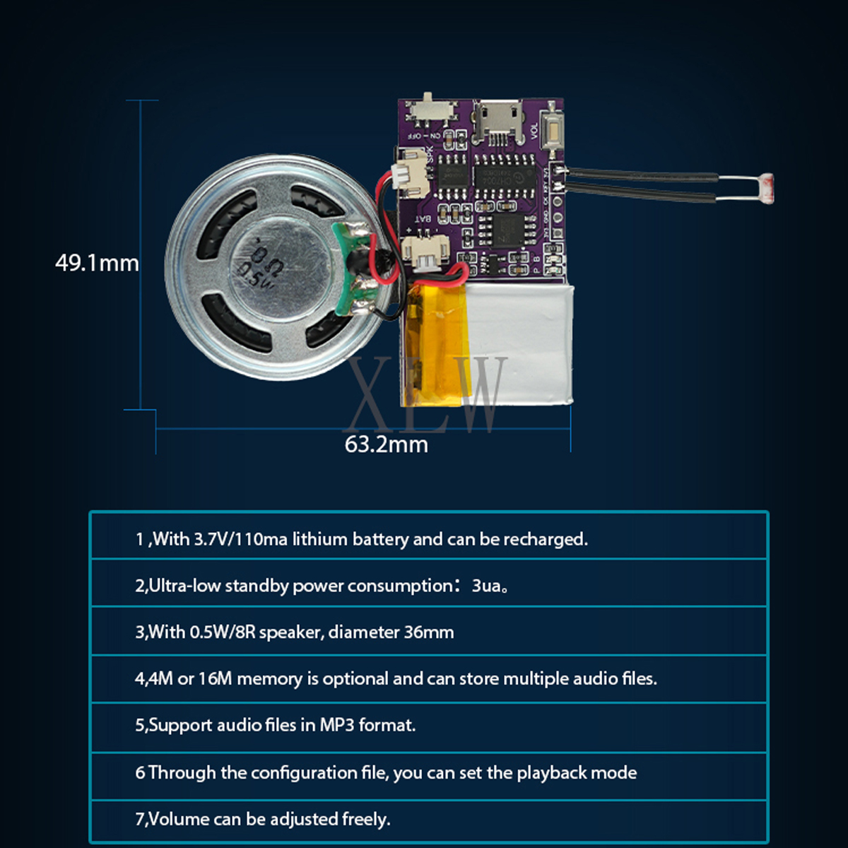 MP3 Music Sound Module, 4MB/16 - Audio Music Player review and price