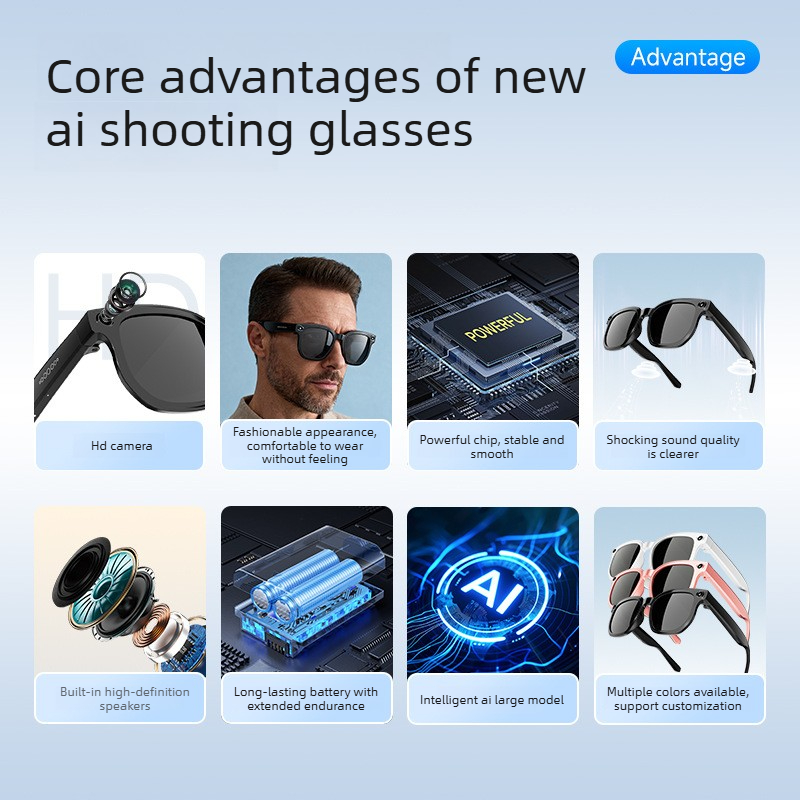 New 2026 H03 Smart Glasses 8MP - Audio Music Recognition review and price
