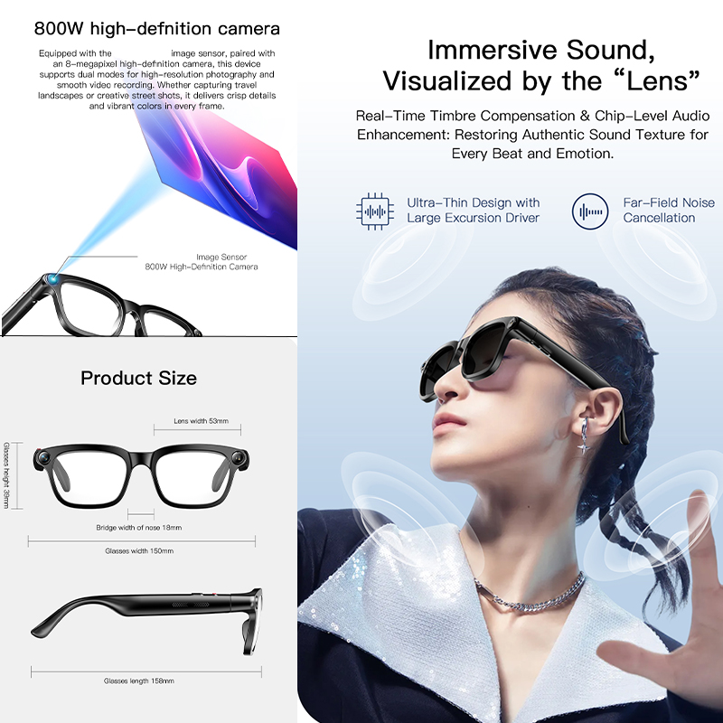 New AI Smart Glasses 800W HD C - Audio Music To Video Ai review and price